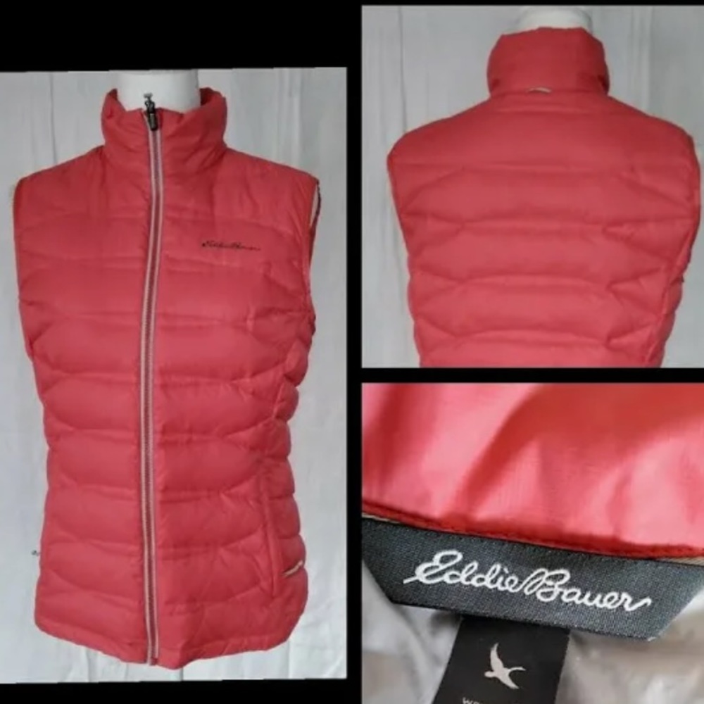Eddie Bauer Pink Zip-Up Down Vest